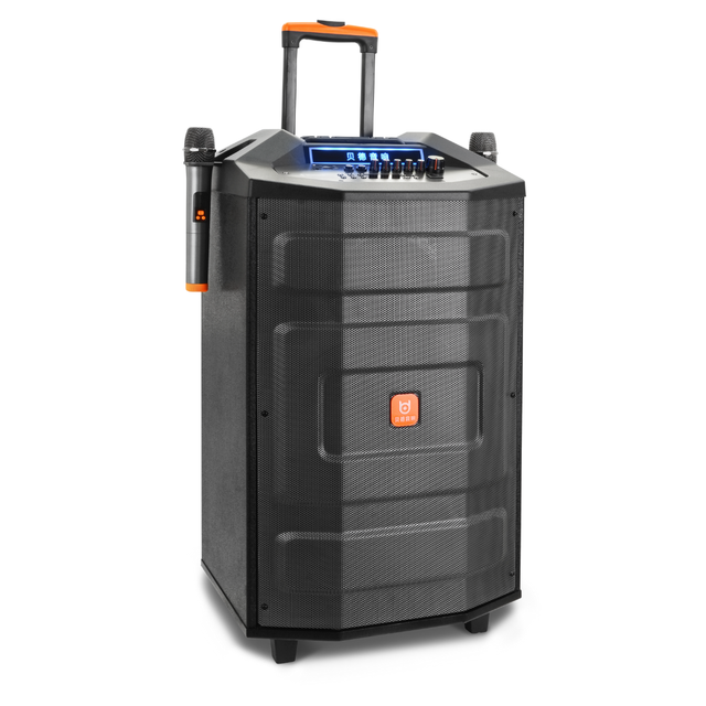 High Power Trolley Speaker with Bluetooth, Battery Powered Portable PA System for Karaoke, Singing and Events