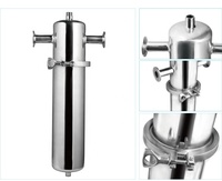 Boîtier de filtre à air stérile en acier inoxydable 316L de qualité alimentaire pour la ventilation des cuves de fermentation et des bioréacteurs, résistant aux hautes températures