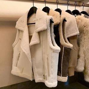 2025 Otoño Invierno sin mangas Sherpa polar Chaleco con cremallera chaleco mujer chaleco chaqueta Vestes Pour Femmes - Product Image 3