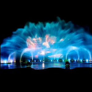 Large Scale Dancing Outdoor Water Show Led Light Interactive Music Dancing Fountain