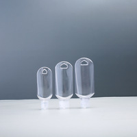 Bouteille souple portable en plastique de 30 ml et 50 ml avec mousqueton et bouchon à clapet pour savon liquide et désinfectant pour les mains, avec porte-clés