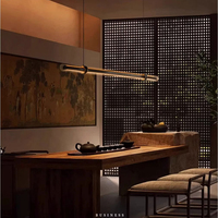 Lustre suspendu moderne de luxe italien pour restaurant, en alliage d'aluminium et verre, avec télécommande, lampe linéaire suspendue haut de gamme