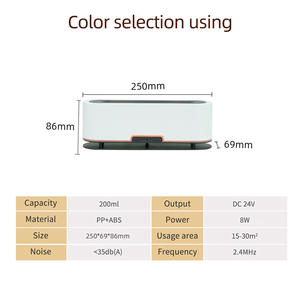 Diffuseur d'arômes JCSY 200 ml à ultrasons avec sept couleurs lumineuses pour la maison, le bureau, le bureau à domicile, gris, blanc, grain de bois - Product Image 5