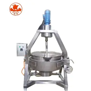 Food Mixing Cooking Machinery Gas Cooker Mixer Hot Sauce Jacket Kettle With Mixer