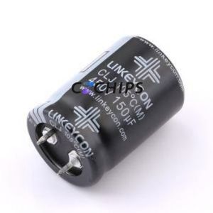 ตัวเก็บประจุแบบอิเล็กโทรไลต์อะลูมิเนียมแบบ Snap-in รุ่น ZCLJ151M450SZAAN350L ชนิด Through hole Component THT, ขนาด D25xL35 มม. 150uF 20% 450V 10 มม. - Product Image 1