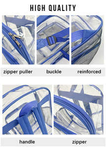 Mochilas Escolares Transparentes con Logotipo Personalizado, Bolsas Escolares Impermeables de PVC, Mochilas Transparentes Grandes para Verano, Bolsa Escolar Transparente para Libros - Product Image 6