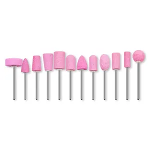 12Pcs Nail Art Drill Set for Manicure Grinding Quartz Sanding Heads Nail Polish Drill Tools