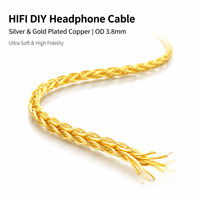 Câble audio YIVO DIY 7N OCC en cuivre plaqué argent/or pour écouteurs, 3,8 mm, en rouleau