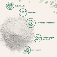 Édulcorant biologique Extrait de stévia en poudre 90% de stévioside Compléments alimentaires à base de plantes Poudre de feuilles de stévia pure verte