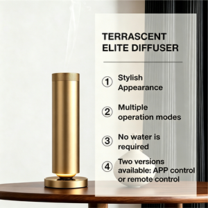 Diffuseur d'arômes ultrasonique en forme de tour avec éclairage LED, batterie rechargeable, design métallique autoportant - Product Image 5