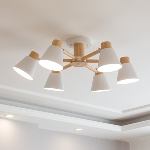 โคมไฟเพดานสไตล์นอร์ดิกหลายหัว LED โคมไฟระย้าสำหรับห้องนั่งเล่นห้องนอนโคมไฟสไตล์มินิมอลที่ทันสมัย - Product Image 1