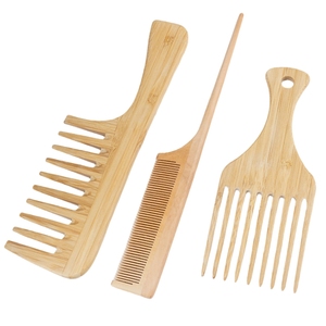 Peigne Antistatique en Bois Naturel pour Cheveux Crépus, Démêloir à Dents Larges et Rondes pour Femme, 1 Pièce - Product Image 1