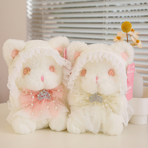 พวงกุญแจตุ๊กตากระต่ายสไตล์โลลิต้าหลากสี ประดับโบว์ผ้าลูกไม้เงาวาว เหมาะสำหรับเป็นของขวัญวันเกิด - Product Image 3