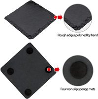 Hot Sell Großhandel Custom Blank Square Naturstein Set Schiefer Untersetzer für Getränke