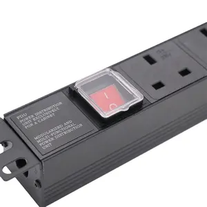 Novo produto Explosão UK tipo 7 vias 13A com interruptor de freio duplo pdu rack acessórios do servidor 19" 1U unidade de distribuição de energia PDU