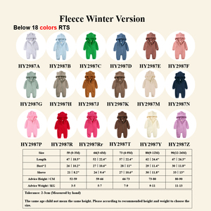 Tutina per Neonati in Cotone Tinta Unita, <span class=keywords><strong>Pagliaccetto</strong></span> <span class=keywords><strong>Invernale</strong></span> con Cappuccio a Orecchie di Orso e Cerniera, Abbigliamento per Neonati Maschi e Femmine - Product Image 3