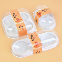 Boîte d'emballage alimentaire jetable en plastique PET transparente et mignonne, 3 pièces, mini gâteau, sandwich, hamburger, pain, nourriture pour bébé