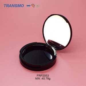 Boîte à poudre compacte cosmétique noire, contenant de blush rond, boîte à poudre compacte cosmétique avec miroir - Product Image 5