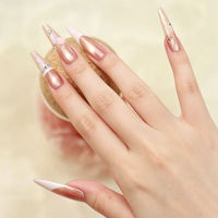 Usine de faux ongles : Stiletto longs personnalisés, dégradé, fleurs 3D, luxe, en acrylique, à coller, pour salon de beauté (vente en gros)