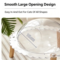 Lit pour chat OEM en forme de capsule spatiale, boîte transparente en plastique, maison pour chat, coussin de sommeil confortable pour chat, meuble pour animaux de compagnie à vue panoramique, direct usine