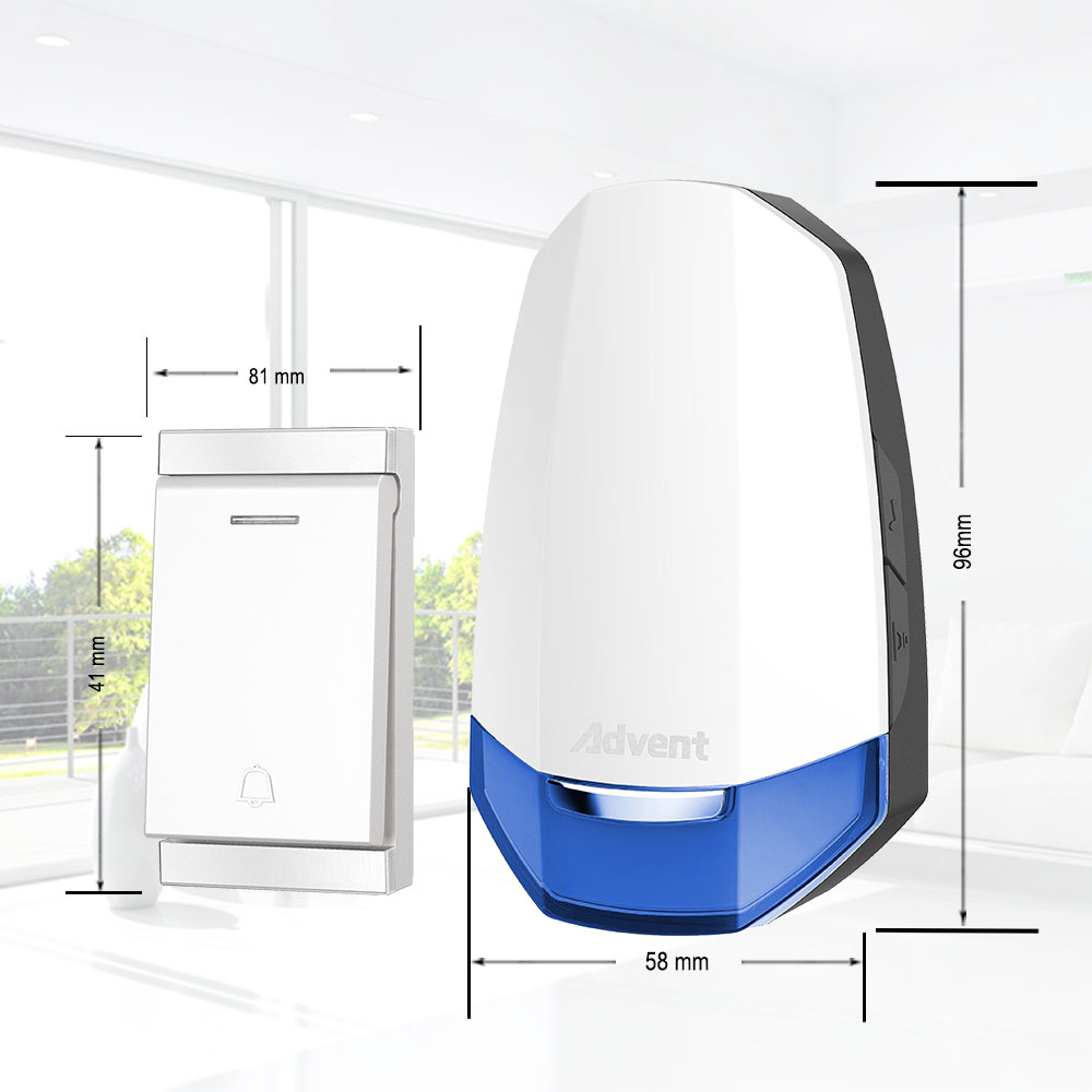 IP47 водонепроницаемый беспроводной дверной звонок с очень большим радиусом действия для квартиры, беспроводной дверной звонок со светодиодным мигающим светом