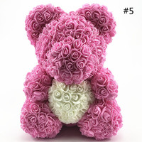 Teddyberen met doos bloemen 40cm 25cm rozen Valentijnsdag schuimhart rood cadeau cadeaus kunstmatige mini geconserveerde Valentijnsroos beer