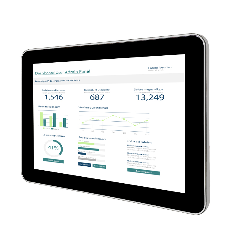 10 10.1" Industrial-Grade IPS Capacitive Touch Monitor IP65 Waterproof/Dustproof Aluminum Frame Wall-Mounted Industrial Display