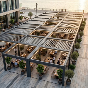 Pergola en aluminium de qualité ingénierie avec personnalisation à grande échelle, pergola robuste pour parc municipal et projets immobiliers - Product Image 1