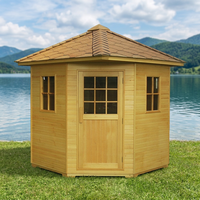 Sauna extérieur moderne en acrylique à infrarouge lointain avec douche intégrée, vapeur sèche et bienfaits pour la santé, et panneau de commande informatisé