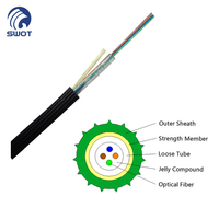 SWOT Micro-conduit noir en PEHD pour câble à fibre optique intérieur soufflé par air, GCYFTY 24/48/72/144 fibres, avec élément de renforcement central en PRV et gaine PBT souple