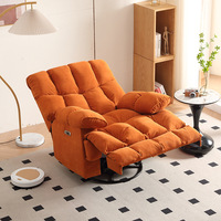Fauteuil inclinable pivotant de style moderne avec structure en bois et revêtement en cuir synthétique pour la maison, le bureau et l'hôtellerie