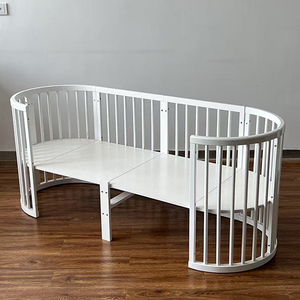 <span class=keywords><strong>Lit</strong></span> Bébé Ovale en Bois Balançoire Moderne 4-en-1 avec Moustiquaire pour Nouveau-nés et Jusqu'à 1 An - Product Image 5