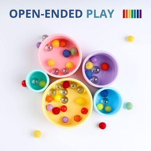 5 in 1 서클 컵 스택 부드러운 젖니가 나는 장난감 부드러운 실리콘 스택 컵 목욕 장난감 아기 스태킹 장난감 - Product Image 6