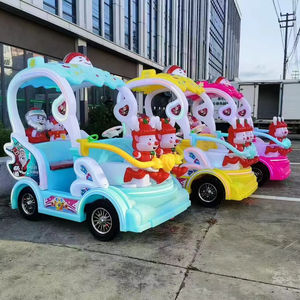 Nouvelle voiture jouet à thème Père Noël pour <span class=keywords><strong>4</strong></span> personnes, jouet de parc d'attractions intérieur de Noël avec pneus tout-terrain, tension 48v - Product Image 6