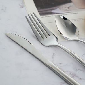 Juego de cubiertos de acero inoxidable 11/0 al por mayor, cubiertos de plata desechables para bodas, fiestas para restaurantes occidentales - Product Image 6