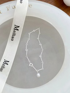 Bracelet de perles en argent sterling 925-Niche Design Bracelet de manchette de luxe BFF Cadeau sophistiqué pour bijoux de déclaration de petite amie - Product Image 4