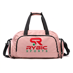 Sac de sport RYBIC rose grande capacité en polyester avec fermeture éclair et sangle réglable unisexe pour fitness et loisirs - Product Image 1