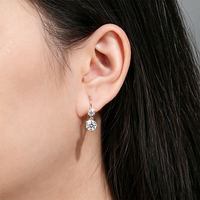 Boucles d'oreilles clips rondes tendance de 6,5 mm et 4,0 mm, couleur D, VVS1, double moissanite, avec certification GRA – Meilleures ventes