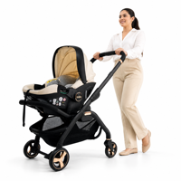 Poussette bébé pliable 3-en-1 en métal de haute qualité, poignée réglable, siège amovible, siège auto pour tout-petit, utilisation quotidienne en ville et en extérieur