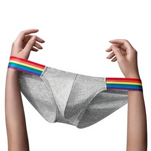 Rainbow Pattern Men's Underwear Casual Briefs Shorts Breathable Comfy Stretchy <b>Boxer</b> Briefs Underwear Knitted Made in Bangladesh - Product Image 3