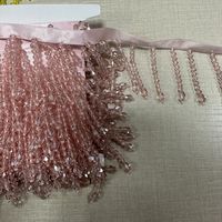 Frange de perles en cristal en stock, 19 couleurs, ruban à pampilles en forme de goutte pour décoration de costumes de carnaval et de robes de danse