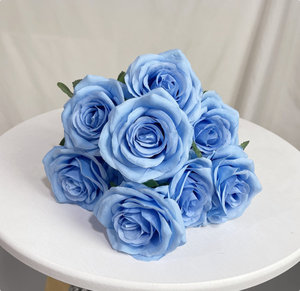 Rose di Seta Bianche e <span class=keywords><strong>Rosa</strong></span> Fatte a Mano con 9-11 Petali e 7-9 Teste, Prezzo di Fabbrica, per Matrimoni, San Valentino, Festa della Mamma, Laurea, Pasqua - Product Image 6