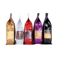Sacs noirs mats refermables en feuille de mylar avec fermeture à glissière pour le stockage des aliments pochettes anti-odeurs avec fenêtre