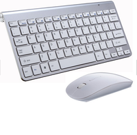 Mini Teclado Inalámbrico Chiclet 2.4G, Combo de Teclado y Ratón Inalámbrico, Mini Teclado con Batería de Larga Duración para PC y Portátil