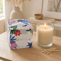 Boîte d'emballage en papier personnalisée en forme de cube, imprimée, pour cadeaux et artisanat, pour bougies parfumées et produits d'encens