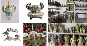 Ofrendas de budismo tibetano, arte religioso meditativo y estupas de cobre coleccionables - Product Image 5