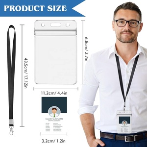 Đen Bền Thân Thiện Với Môi Polyester Dây Buộc Dọc Không Thấm Nước ID Huy Hiệu Chủ Móc Cho Văn Phòng Trường Du Lịch Công Nhân Sinh Viên - Product Image 2