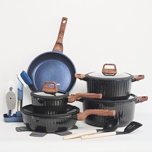 Elegante Juego <span class=keywords><strong>de</strong></span> Utensilios <span class=keywords><strong>de</strong></span> Cocina Antiadherentes <span class=keywords><strong>de</strong></span> Aluminio <span class=keywords><strong>de</strong></span> 20 Piezas, Cacerola <span class=keywords><strong>de</strong></span> Mármol, Fabricación China, Sartén para Cocina Doméstica, Hogar, Fiestas y Celebraciones - Product Image 1