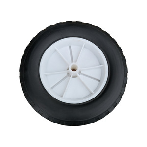 Solid Rubber Caster Wheels 8 Inch White Silent Operation <b>For</b> <b>Tool</b> <b>Cart</b> Handcart - Product Image 4