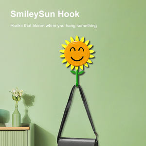 Crochet ventouse tournesol <span class=keywords><strong>Geek</strong></span> <span class=keywords><strong>bar</strong></span>, crochet mural en plastique pour salon, cuisine, porte - Product Image 2